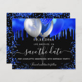 バジェット誕生日王室のブラックブルー日付を保存 (正面/裏面)