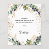 バジェット誕生日50ユーカリサンキューカード (裏面)