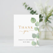 バジェット誕生日50ユーカリサンキューカード (スタンド正面)