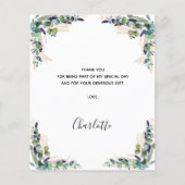 バジェット誕生日50ユーカリサンキューカード (裏面)