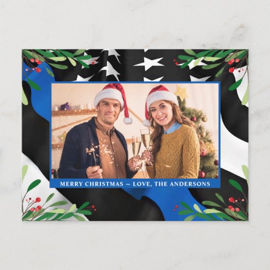 バジェット警察のカスタムクリスマス写真ホリデー ポストカード (正面)