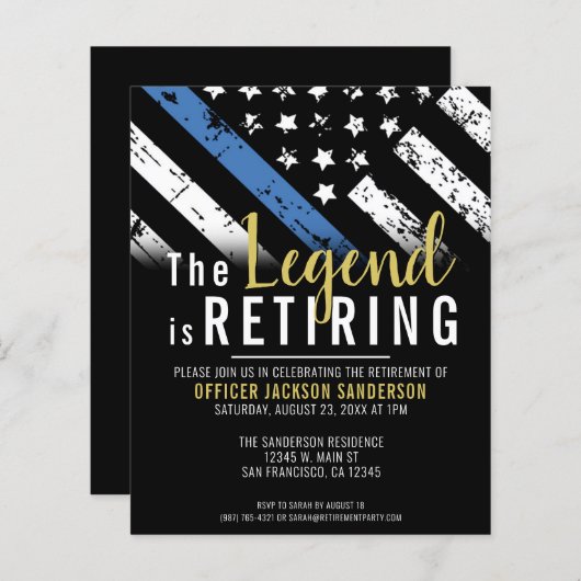 バジェット警察の退職シンブルーラインフラグパーティー (正面/裏面)