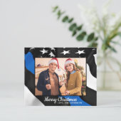 バジェット警察クリスマスシンブルーラインフラッグカード (スタンド正面)