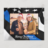 バジェット警察クリスマスシンブルーラインフラッグカード (正面)