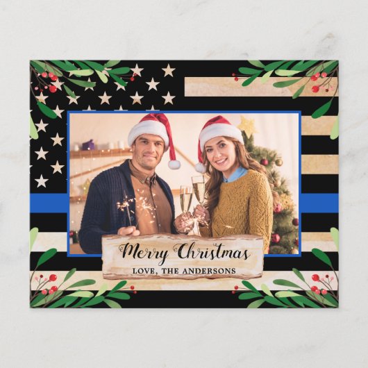 バジェット警察シンブルーライン米国国旗のクリスマス (正面)