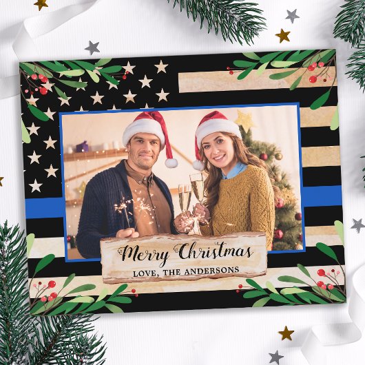 バジェット警察シンブルーライン米国国旗のクリスマス