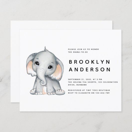 バジェット象男女兼用の赤ちゃん (正面/裏面)