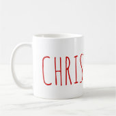 バジェット買スキニーフォントロング名懇親会休暇 コーヒーマグカップ (左)