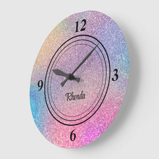 バジェット買、グラムスパークリー10.75インチグリッタープリント ラージ壁時計 (傾斜)