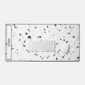 バジェット買、ブラック&グレーチップスTerrazzo Pattern デスクマット (キーボード&マウス)