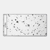 バジェット買、ブラック&グレーチップスTerrazzo Pattern デスクマット (正面)