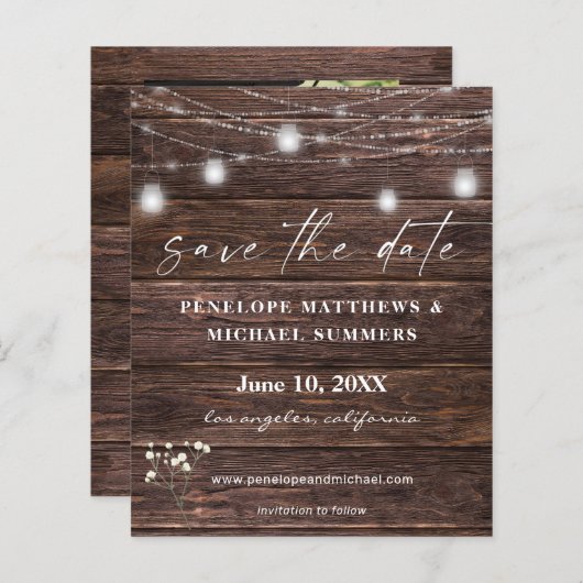 バジェット赤ちゃんの息素朴の写真デートを保存 (正面/裏面)