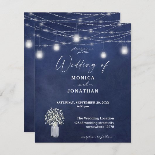 バジェット赤ちゃんの息、黒板、ストリングライト (正面/裏面)