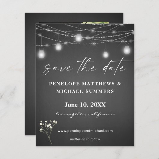 バジェット赤ちゃんの息GのChalkboard写真救日 (正面/裏面)