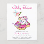 バジェット赤ちゃんシャワーかわいいユニコーンドーナツ女の子ピンク (正面)