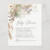 バジェット赤ちゃんシャワーのパンパモダンスグリーンエレガント チラシ (正面)