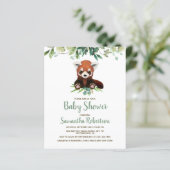 バジェット赤ちゃんシャワークマ緑の写真招待状 (スタンド正面)
