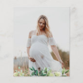 バジェット赤ちゃんシャワークマ緑の写真招待状 (裏面)