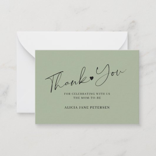 バジェット赤ちゃんシャワースクリプトセージ感謝していグリーンユー ノートカード (正面)