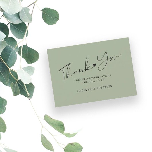 バジェット赤ちゃんシャワースクリプトセージ感謝していグリーンユー ノートカード