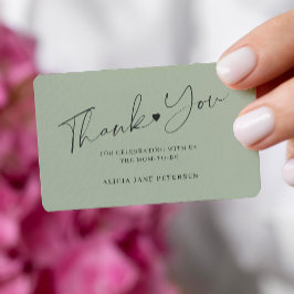 バジェット赤ちゃんシャワースクリプトセージ感謝していグリーンユー ノートカード