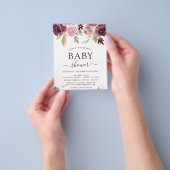 バジェット赤ちゃんシャワーバーガンディーウォーターのカラーフローラ チラシ (手)