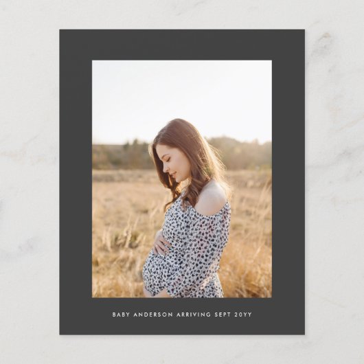 バジェット赤ちゃんシャワーパモダンパス黒い写真boho チラシ (裏面)