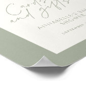 バジェット赤ちゃんシャワーパンパスカードギフトセージ緑 ポスター (角)