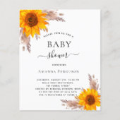 バジェット赤ちゃんシャワーパンパスグラスサンフラワーズ赤面 (正面)