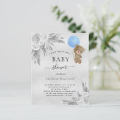 バジェット赤ちゃんシャワーパンパスグラスシルバーテディボーイ (スタンド正面)