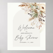 バジェット赤ちゃんシャワーパンパスグラスモダンポエレガントス ポスター (正面)