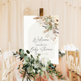 バジェット赤ちゃんシャワーパンパスグラスモダンポエレガントス ポスター