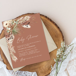 バジェット赤ちゃんシャワーパンパモダンスボホエレガントー チラシ