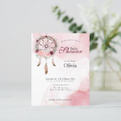 バジェット赤ちゃんシャワーピンク素朴ドリームキャッチャー (スタンド正面)