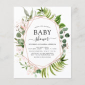 バジェット赤ちゃんシャワーユーカリ植物幾何学 チラシ (正面)