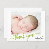 バジェット赤ちゃんシャワー写真サンキューカード (正面/裏面)