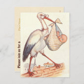 バジェット赤ちゃんシャワー招待状中立 インビテーションポストカード (正面/裏面)