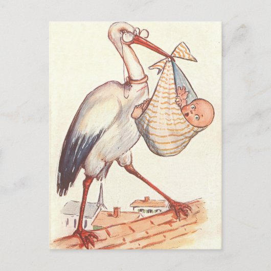 バジェット赤ちゃんシャワー招待状中立 インビテーションポストカード (正面)