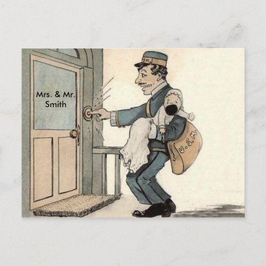 バジェット赤ちゃんシャワー招待状中立 インビテーションポストカード (正面)