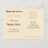 バジェット赤ちゃんシャワー招待状少年 インビテーションポストカード (裏面)