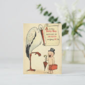 バジェット赤ちゃんシャワー招待状少年 インビテーションポストカード (スタンド正面)