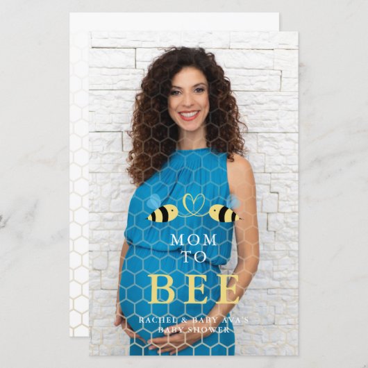 バジェット赤ちゃんシャワー母へビー引用文ハチの写真 (正面/裏面)