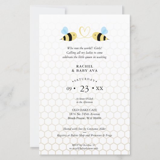 バジェット赤ちゃんシャワー母へビー引用文ハチの写真 (裏面)