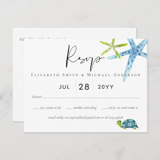 バジェット赤ちゃんシャワー海の生活タコヒトデ ポストカード (正面/裏面)