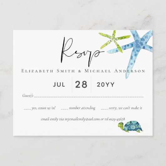 バジェット赤ちゃんシャワー海の生活タコヒトデ ポストカード (正面)