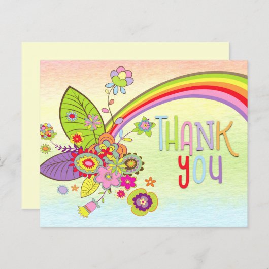 バジェット赤ちゃんシャワー虹のメッセージありがとう (正面/裏面)