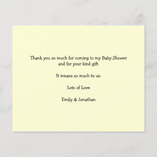 バジェット赤ちゃんシャワー虹のメッセージありがとう (裏面)