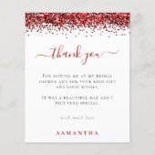 バジェット赤グリッター写真ブライダルシャワーありがとう (正面)