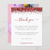 バジェット赤グリッター写真甘い16ありがとう (正面/裏面)