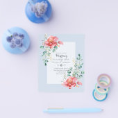 バジェット赤フローラユーカリ緑結婚の葉 チラシ (シングル)